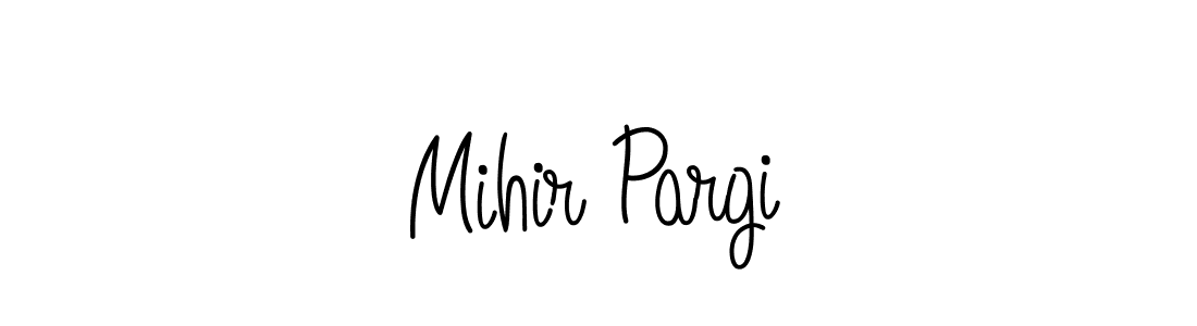 Create a beautiful signature design for name Mihir Pargi. With this signature (Angelique-Rose-font-FFP) fonts, you can make a handwritten signature for free. Mihir Pargi signature style 5 images and pictures png