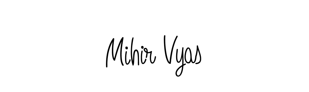 Make a beautiful signature design for name Mihir Vyas. With this signature (Angelique-Rose-font-FFP) style, you can create a handwritten signature for free. Mihir Vyas signature style 5 images and pictures png