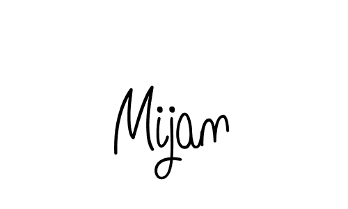 Use a signature maker to create a handwritten signature online. With this signature software, you can design (Angelique-Rose-font-FFP) your own signature for name Mijan. Mijan signature style 5 images and pictures png