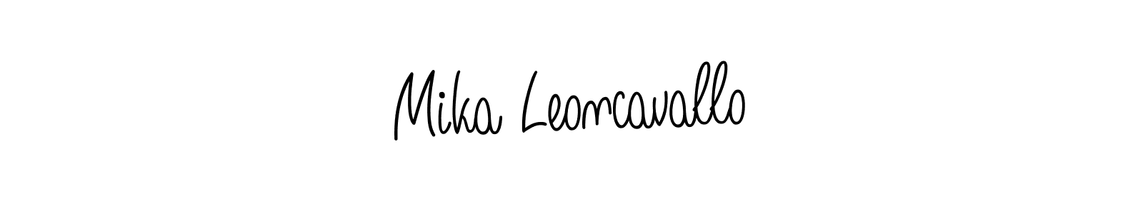 Create a beautiful signature design for name Mika Leoncavallo. With this signature (Angelique-Rose-font-FFP) fonts, you can make a handwritten signature for free. Mika Leoncavallo signature style 5 images and pictures png