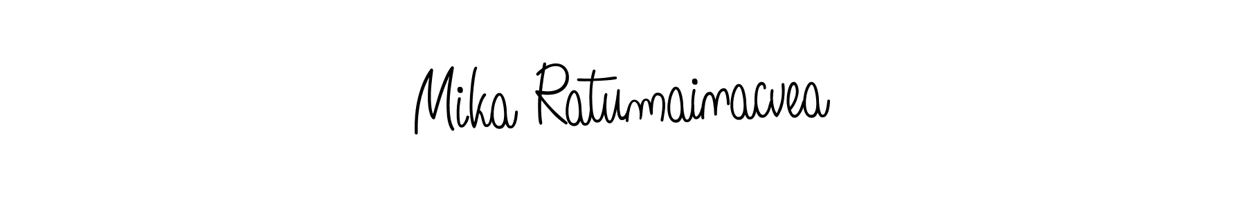 Use a signature maker to create a handwritten signature online. With this signature software, you can design (Angelique-Rose-font-FFP) your own signature for name Mika Ratumainacvea. Mika Ratumainacvea signature style 5 images and pictures png