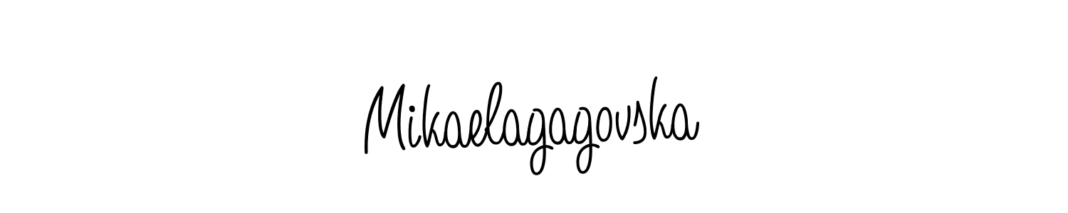 Design your own signature with our free online signature maker. With this signature software, you can create a handwritten (Angelique-Rose-font-FFP) signature for name Mikaelagagovska. Mikaelagagovska signature style 5 images and pictures png