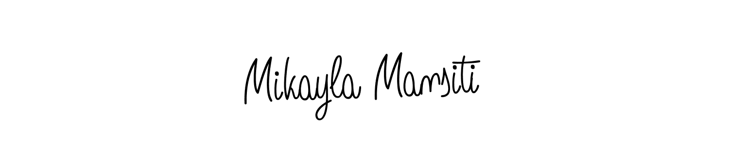 The best way (Angelique-Rose-font-FFP) to make a short signature is to pick only two or three words in your name. The name Mikayla Mansiti include a total of six letters. For converting this name. Mikayla Mansiti signature style 5 images and pictures png