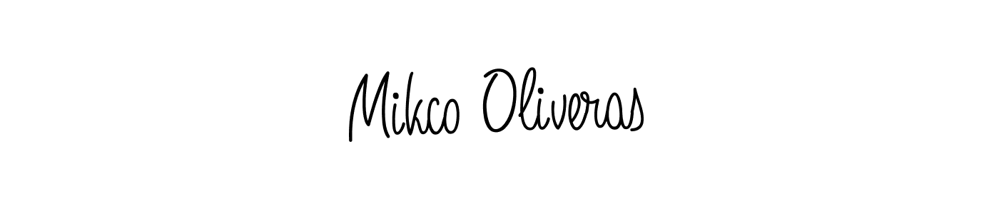 The best way (Angelique-Rose-font-FFP) to make a short signature is to pick only two or three words in your name. The name Mikco Oliveras include a total of six letters. For converting this name. Mikco Oliveras signature style 5 images and pictures png