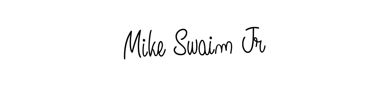 The best way (Angelique-Rose-font-FFP) to make a short signature is to pick only two or three words in your name. The name Mike Swaim Jr include a total of six letters. For converting this name. Mike Swaim Jr signature style 5 images and pictures png