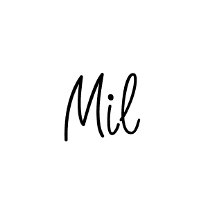 Use a signature maker to create a handwritten signature online. With this signature software, you can design (Angelique-Rose-font-FFP) your own signature for name Mil. Mil signature style 5 images and pictures png