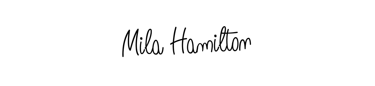 How to make Mila Hamilton name signature. Use Angelique-Rose-font-FFP style for creating short signs online. This is the latest handwritten sign. Mila Hamilton signature style 5 images and pictures png