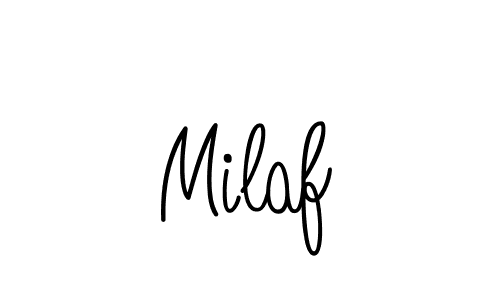 How to make Milaf name signature. Use Angelique-Rose-font-FFP style for creating short signs online. This is the latest handwritten sign. Milaf signature style 5 images and pictures png