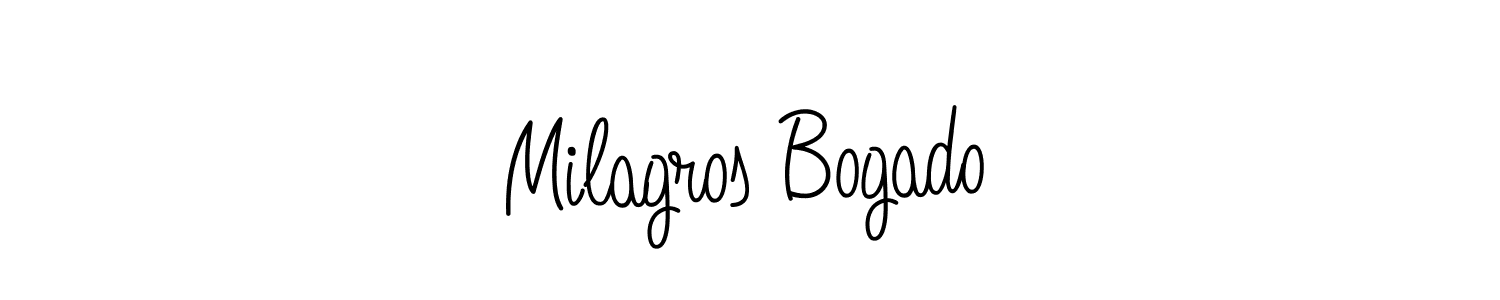 Create a beautiful signature design for name Milagros Bogado. With this signature (Angelique-Rose-font-FFP) fonts, you can make a handwritten signature for free. Milagros Bogado signature style 5 images and pictures png