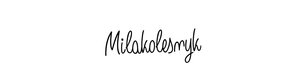 Similarly Angelique-Rose-font-FFP is the best handwritten signature design. Signature creator online .You can use it as an online autograph creator for name Milakolesnyk. Milakolesnyk signature style 5 images and pictures png