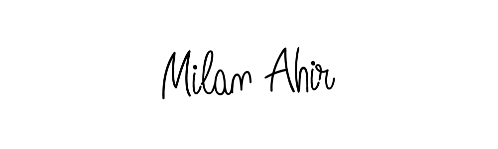 Design your own signature with our free online signature maker. With this signature software, you can create a handwritten (Angelique-Rose-font-FFP) signature for name Milan Ahir. Milan Ahir signature style 5 images and pictures png