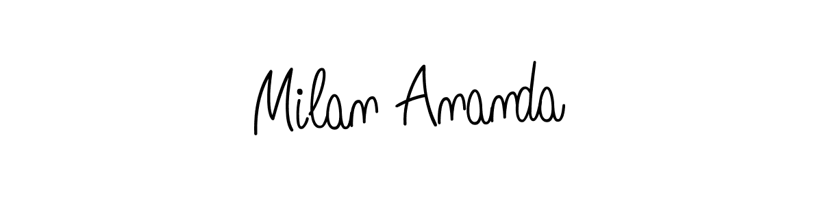 Make a beautiful signature design for name Milan Ananda. With this signature (Angelique-Rose-font-FFP) style, you can create a handwritten signature for free. Milan Ananda signature style 5 images and pictures png