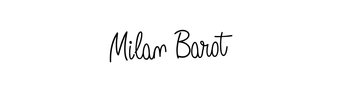 You should practise on your own different ways (Angelique-Rose-font-FFP) to write your name (Milan Barot) in signature. don't let someone else do it for you. Milan Barot signature style 5 images and pictures png