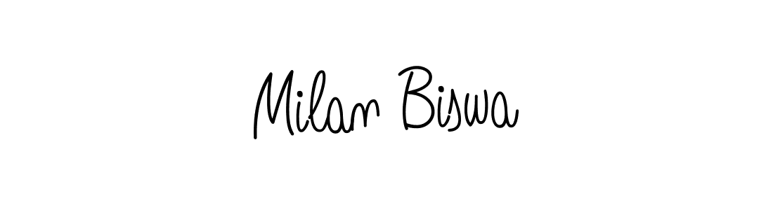 Use a signature maker to create a handwritten signature online. With this signature software, you can design (Angelique-Rose-font-FFP) your own signature for name Milan Biswa. Milan Biswa signature style 5 images and pictures png