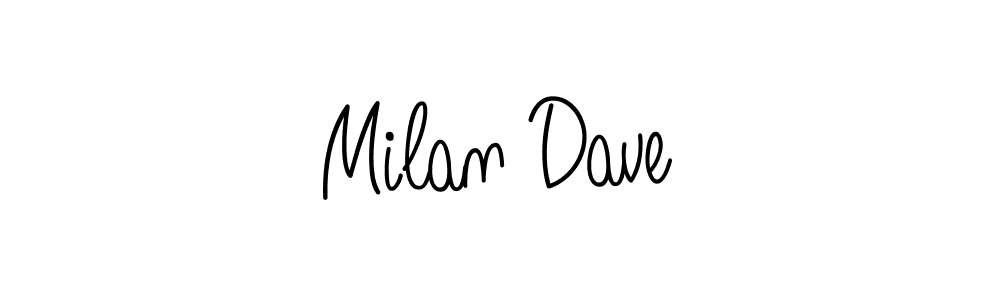 You should practise on your own different ways (Angelique-Rose-font-FFP) to write your name (Milan Dave) in signature. don't let someone else do it for you. Milan Dave signature style 5 images and pictures png