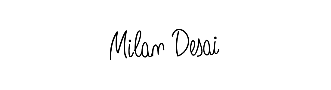 Make a beautiful signature design for name Milan Desai. With this signature (Angelique-Rose-font-FFP) style, you can create a handwritten signature for free. Milan Desai signature style 5 images and pictures png