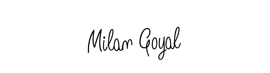 You should practise on your own different ways (Angelique-Rose-font-FFP) to write your name (Milan Goyal) in signature. don't let someone else do it for you. Milan Goyal signature style 5 images and pictures png