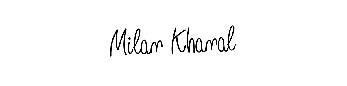 How to make Milan Khanal name signature. Use Angelique-Rose-font-FFP style for creating short signs online. This is the latest handwritten sign. Milan Khanal signature style 5 images and pictures png