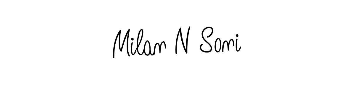 if you are searching for the best signature style for your name Milan N Soni. so please give up your signature search. here we have designed multiple signature styles  using Angelique-Rose-font-FFP. Milan N Soni signature style 5 images and pictures png