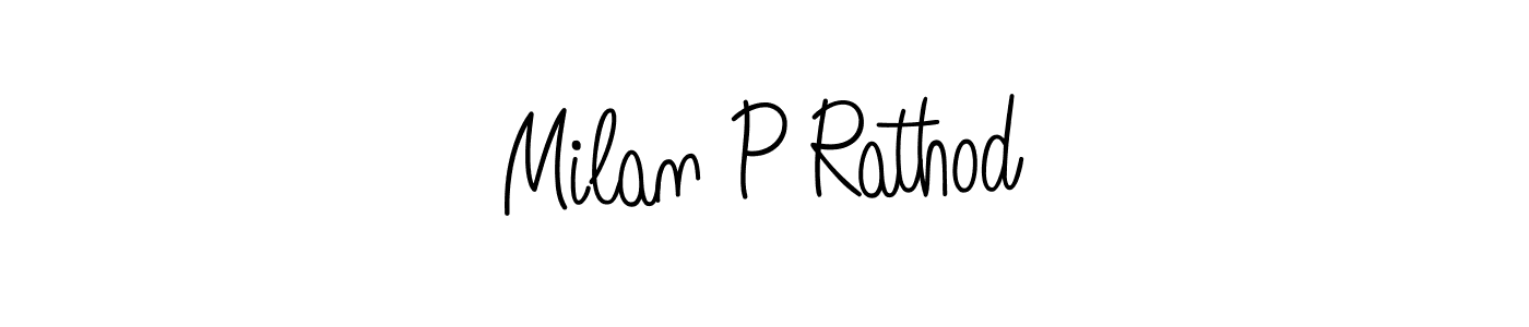 How to make Milan P Rathod name signature. Use Angelique-Rose-font-FFP style for creating short signs online. This is the latest handwritten sign. Milan P Rathod signature style 5 images and pictures png
