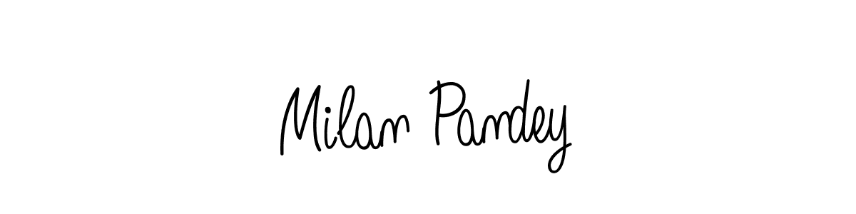 Use a signature maker to create a handwritten signature online. With this signature software, you can design (Angelique-Rose-font-FFP) your own signature for name Milan Pandey. Milan Pandey signature style 5 images and pictures png