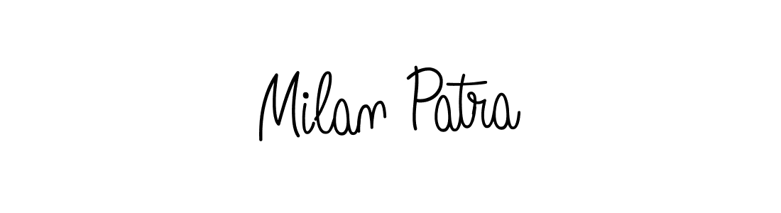 The best way (Angelique-Rose-font-FFP) to make a short signature is to pick only two or three words in your name. The name Milan Patra include a total of six letters. For converting this name. Milan Patra signature style 5 images and pictures png