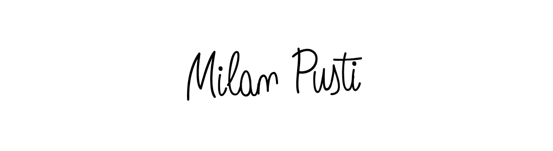 You should practise on your own different ways (Angelique-Rose-font-FFP) to write your name (Milan Pusti) in signature. don't let someone else do it for you. Milan Pusti signature style 5 images and pictures png