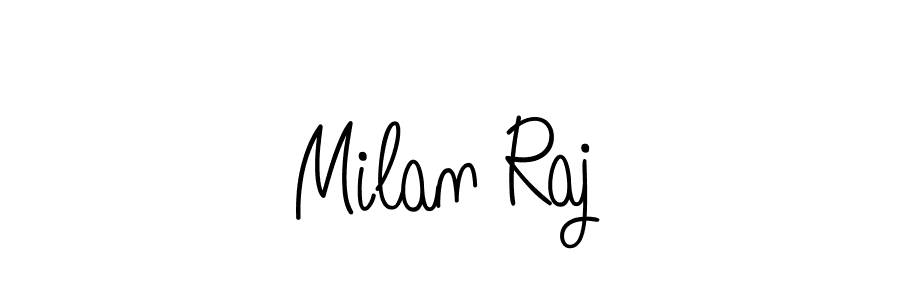 Make a beautiful signature design for name Milan Raj. With this signature (Angelique-Rose-font-FFP) style, you can create a handwritten signature for free. Milan Raj signature style 5 images and pictures png