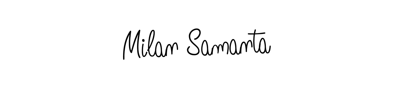 The best way (Angelique-Rose-font-FFP) to make a short signature is to pick only two or three words in your name. The name Milan Samanta include a total of six letters. For converting this name. Milan Samanta signature style 5 images and pictures png