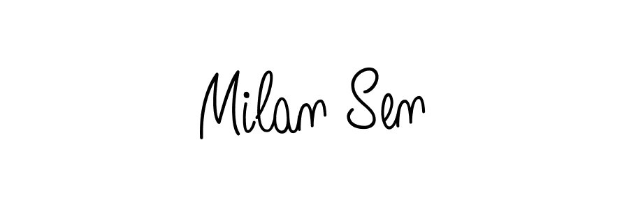 Milan Sen stylish signature style. Best Handwritten Sign (Angelique-Rose-font-FFP) for my name. Handwritten Signature Collection Ideas for my name Milan Sen. Milan Sen signature style 5 images and pictures png