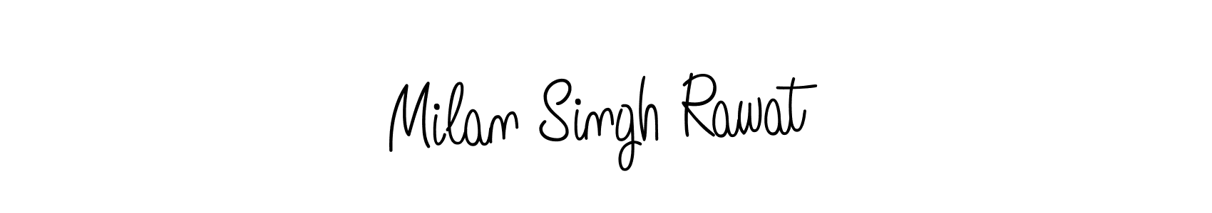 You should practise on your own different ways (Angelique-Rose-font-FFP) to write your name (Milan Singh Rawat) in signature. don't let someone else do it for you. Milan Singh Rawat signature style 5 images and pictures png