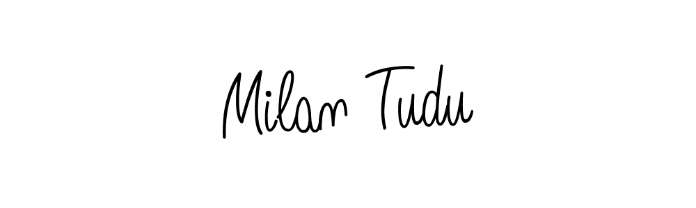 The best way (Angelique-Rose-font-FFP) to make a short signature is to pick only two or three words in your name. The name Milan Tudu include a total of six letters. For converting this name. Milan Tudu signature style 5 images and pictures png