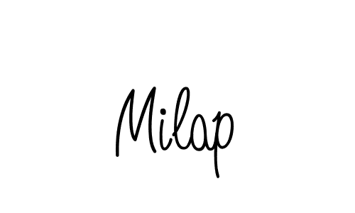 Use a signature maker to create a handwritten signature online. With this signature software, you can design (Angelique-Rose-font-FFP) your own signature for name Milap. Milap signature style 5 images and pictures png
