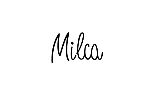 Milca stylish signature style. Best Handwritten Sign (Angelique-Rose-font-FFP) for my name. Handwritten Signature Collection Ideas for my name Milca. Milca signature style 5 images and pictures png