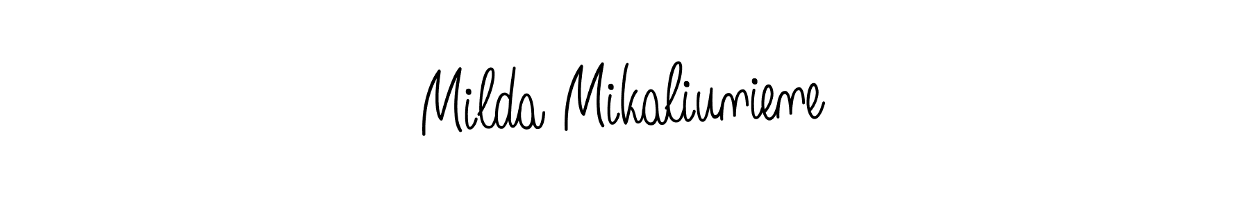 Milda Mikaliuniene stylish signature style. Best Handwritten Sign (Angelique-Rose-font-FFP) for my name. Handwritten Signature Collection Ideas for my name Milda Mikaliuniene. Milda Mikaliuniene signature style 5 images and pictures png