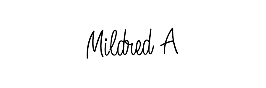 if you are searching for the best signature style for your name Mildred A. so please give up your signature search. here we have designed multiple signature styles  using Angelique-Rose-font-FFP. Mildred A signature style 5 images and pictures png