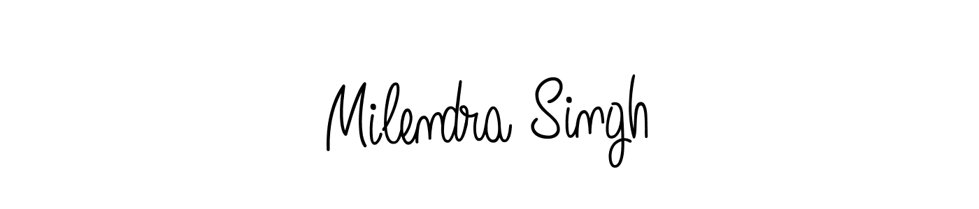 How to make Milendra Singh name signature. Use Angelique-Rose-font-FFP style for creating short signs online. This is the latest handwritten sign. Milendra Singh signature style 5 images and pictures png