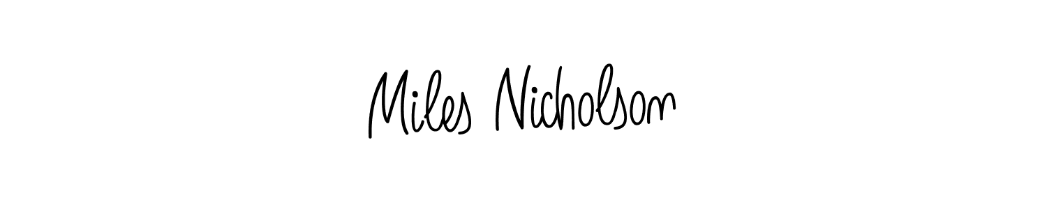 How to make Miles Nicholson name signature. Use Angelique-Rose-font-FFP style for creating short signs online. This is the latest handwritten sign. Miles Nicholson signature style 5 images and pictures png