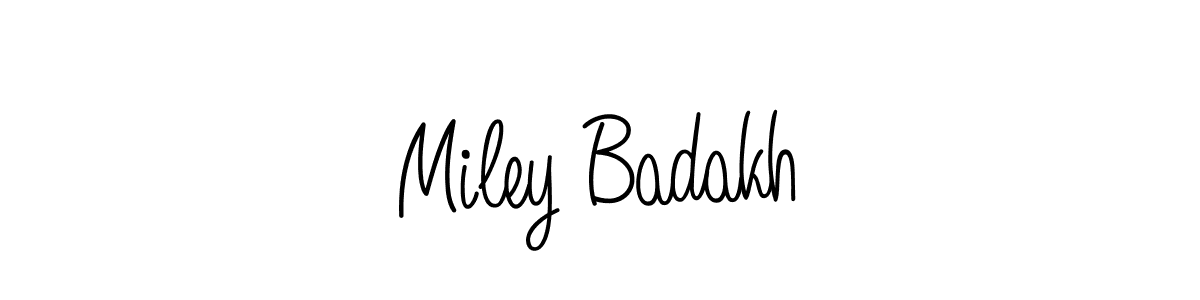 Check out images of Autograph of Miley Badakh name. Actor Miley Badakh Signature Style. Angelique-Rose-font-FFP is a professional sign style online. Miley Badakh signature style 5 images and pictures png