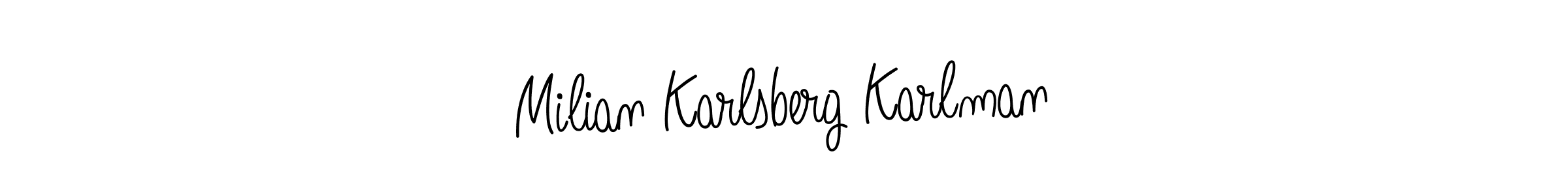 Design your own signature with our free online signature maker. With this signature software, you can create a handwritten (Angelique-Rose-font-FFP) signature for name Milian Karlsberg Karlman. Milian Karlsberg Karlman signature style 5 images and pictures png