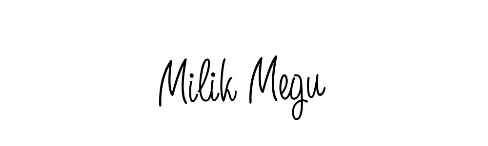 Also You can easily find your signature by using the search form. We will create Milik Megu name handwritten signature images for you free of cost using Angelique-Rose-font-FFP sign style. Milik Megu signature style 5 images and pictures png