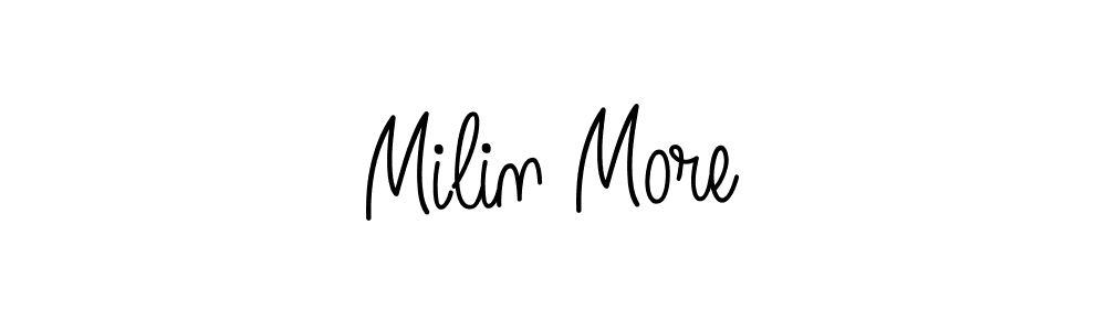 Design your own signature with our free online signature maker. With this signature software, you can create a handwritten (Angelique-Rose-font-FFP) signature for name Milin More. Milin More signature style 5 images and pictures png