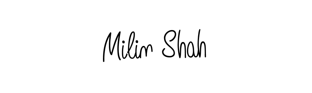 if you are searching for the best signature style for your name Milin Shah. so please give up your signature search. here we have designed multiple signature styles  using Angelique-Rose-font-FFP. Milin Shah signature style 5 images and pictures png
