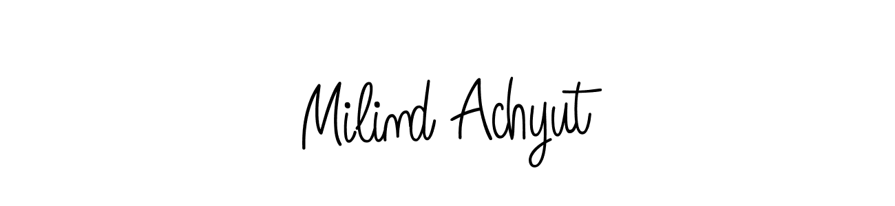 Design your own signature with our free online signature maker. With this signature software, you can create a handwritten (Angelique-Rose-font-FFP) signature for name Milind Achyut. Milind Achyut signature style 5 images and pictures png