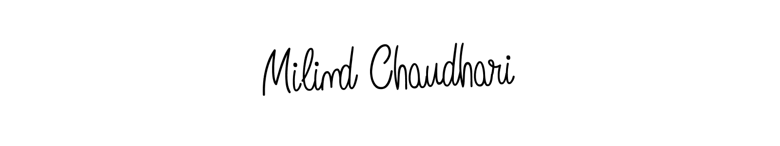 Use a signature maker to create a handwritten signature online. With this signature software, you can design (Angelique-Rose-font-FFP) your own signature for name Milind Chaudhari. Milind Chaudhari signature style 5 images and pictures png