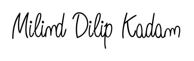 The Angelique-Rose-font-FFP font gives name Milind Dilip Kadam a signature that looks effortless yet distinguished. Download high-res PNG instantly. Milind Dilip Kadam signature style 5 images and pictures png