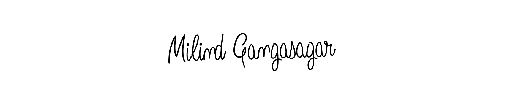 How to make Milind Gangasagar name signature. Use Angelique-Rose-font-FFP style for creating short signs online. This is the latest handwritten sign. Milind Gangasagar signature style 5 images and pictures png