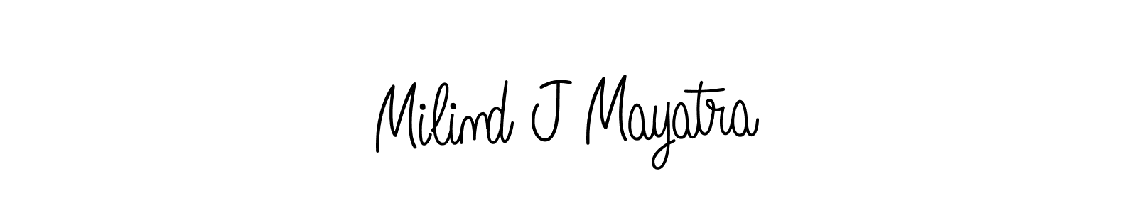 Make a beautiful signature design for name Milind J Mayatra. With this signature (Angelique-Rose-font-FFP) style, you can create a handwritten signature for free. Milind J Mayatra signature style 5 images and pictures png