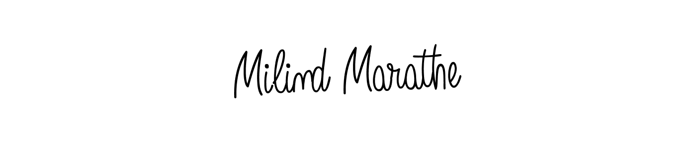 The best way (Angelique-Rose-font-FFP) to make a short signature is to pick only two or three words in your name. The name Milind Marathe include a total of six letters. For converting this name. Milind Marathe signature style 5 images and pictures png