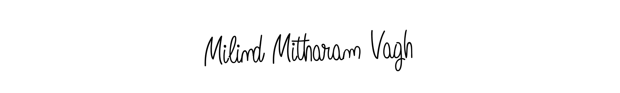 Milind Mitharam Vagh stylish signature style. Best Handwritten Sign (Angelique-Rose-font-FFP) for my name. Handwritten Signature Collection Ideas for my name Milind Mitharam Vagh. Milind Mitharam Vagh signature style 5 images and pictures png